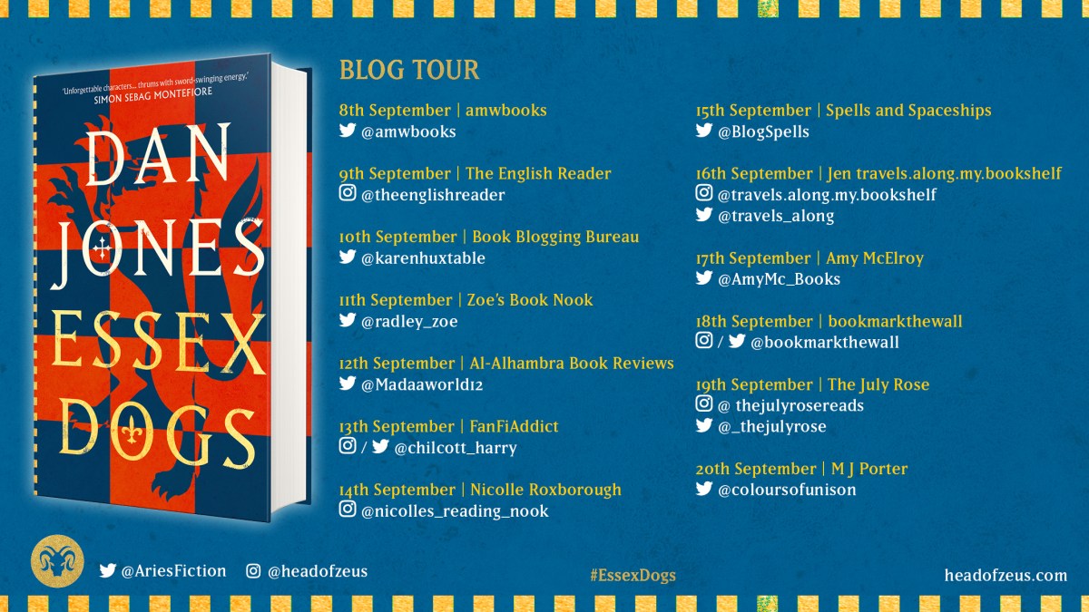 Today, I’m delighted to be hosting Essex Dogs by Dan Jones on the blog #blogtour #newrelease #TheHundredYearsWar