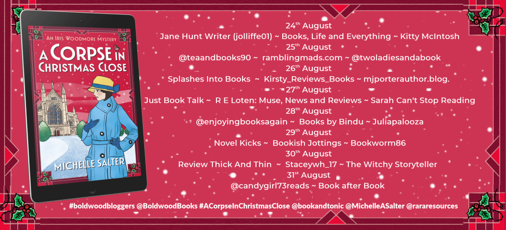 Blog banner for A Corpse in Christmas Close