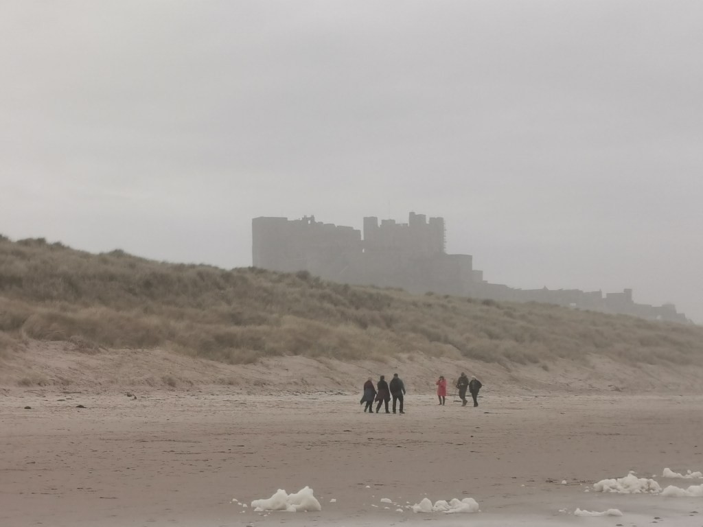 An image of Bamburgh castle on a chilly January day.