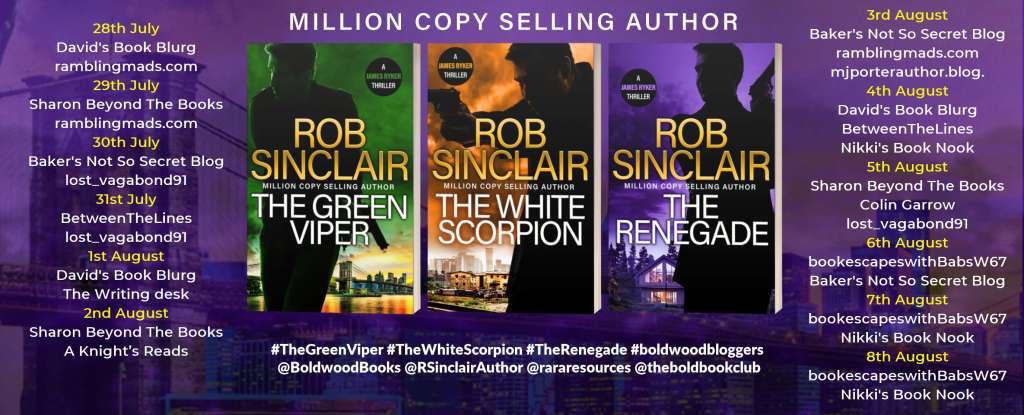 Blog tour banner for Rob Sinclair's new James Ryker titles.
