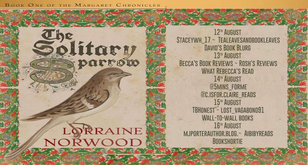 Blog banner for The Solitary Sparrpw by Lorraine Wood