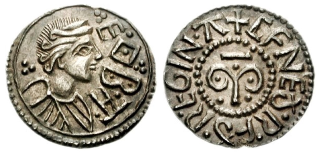 A penny depicting Cynethryth, the wife of King Offa