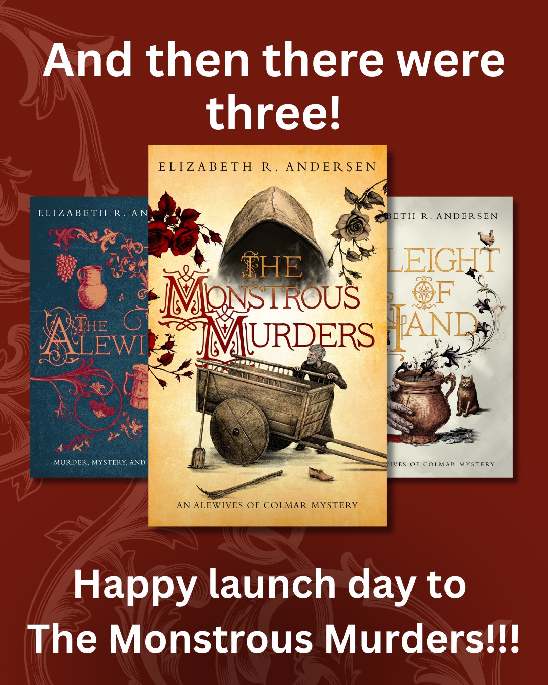 It’s a happy release day to The Monstrous Murders by Elizabeth R Andersen, the third Alewives of Colmar mystery, and I’m reviewing it on the blog #histfic&nbsp;#histficmystery