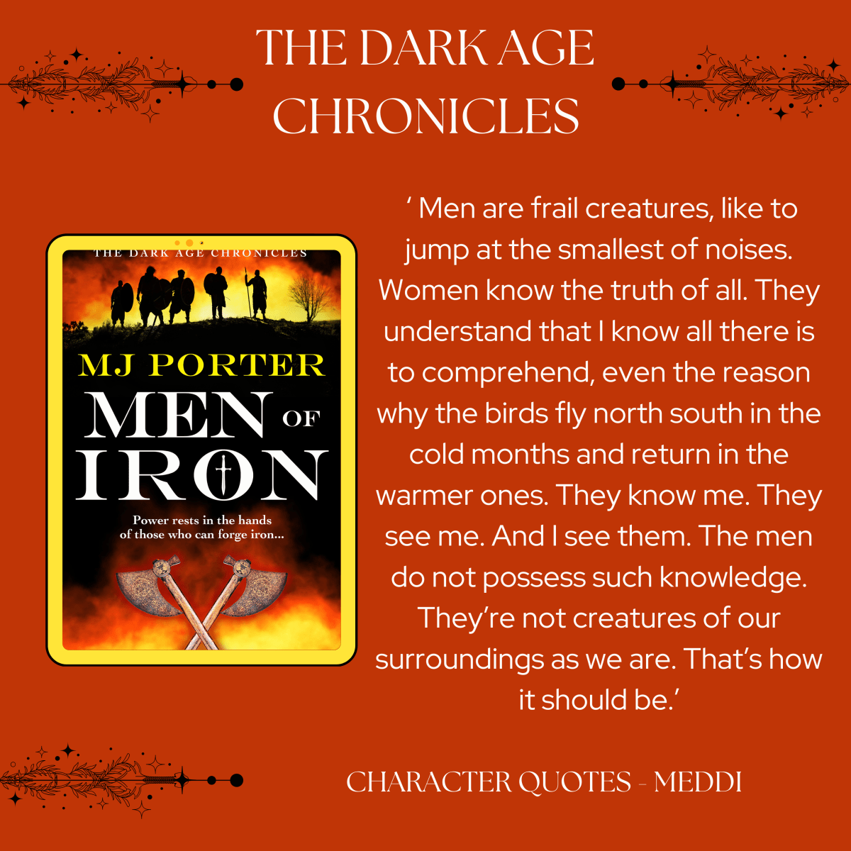 It’s nearly happy release day to Lords of Iron, the third and concluding book in the Dark Age Chronicles Trilogy. Let’s talk about Meddi , the seeress of the Eorlingas #newrelease #MenOfIron #WarriorsOfIron #LordsofIron&nbsp;#histfic